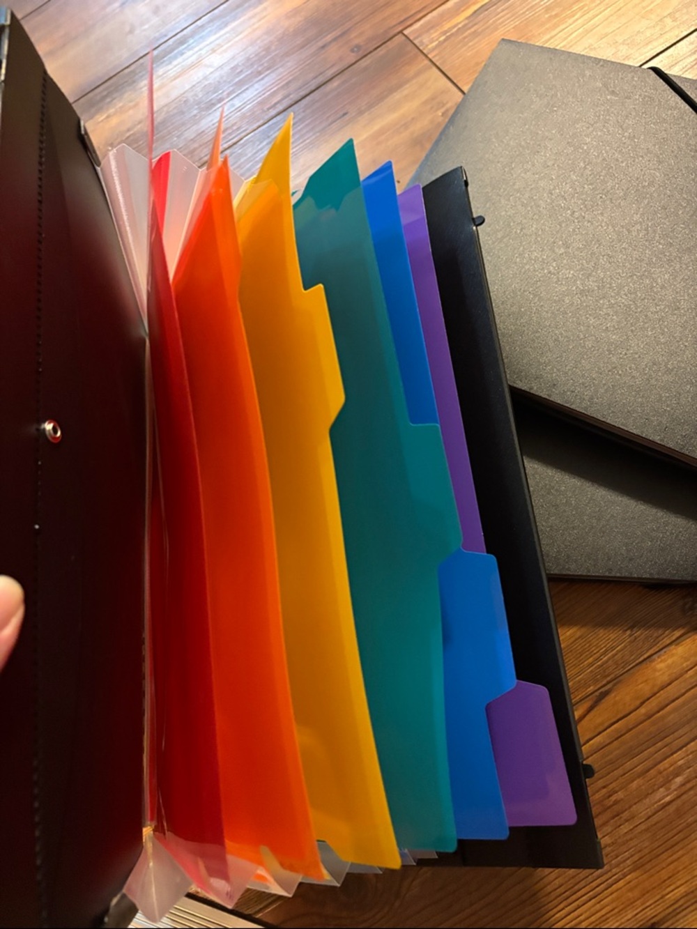 3 Black Document Portfolio expanding hanging files